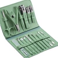 set juego de cortadores de uñas de acero inoxidable conjunto de cortaúñas con bolsa plegable Kits de cortador de manicura tijeras herramienta de maquillaje de belleza - details 0