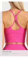 Sujetador deportivo de Color liso para mujer, ropa interior Sexy con espalda cruzada Y forma de Y, ideal para gimnasio, Yoga, trotar Y entrenamiento - details 8