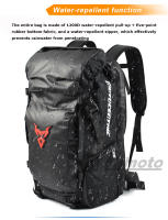 MOTOCENTRIC Paquete de Motoacuario Impermeable Gran Capacidad, Diseño Reflectante, Respirable con Malla, Bolsa de Viaje al Aire Libre Multifuncional - details 5