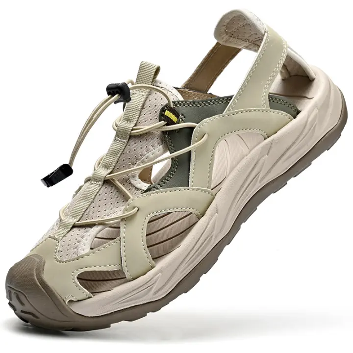 Sandalias de Cuero de Vaca Casuales de Gran Tamaño Zapatos de Playa de Verano para Hombres - 1