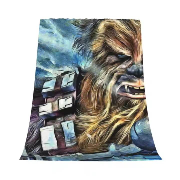 Manta de franela con póster de Chewbacca, manta para decoración de dormitorio y ropa de cama - 1