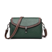 Bolso de hombro de cuero de PU para mujer, bolso cruzado de gran capacidad con solapa pura, simple, moderno, color sólido - details 12