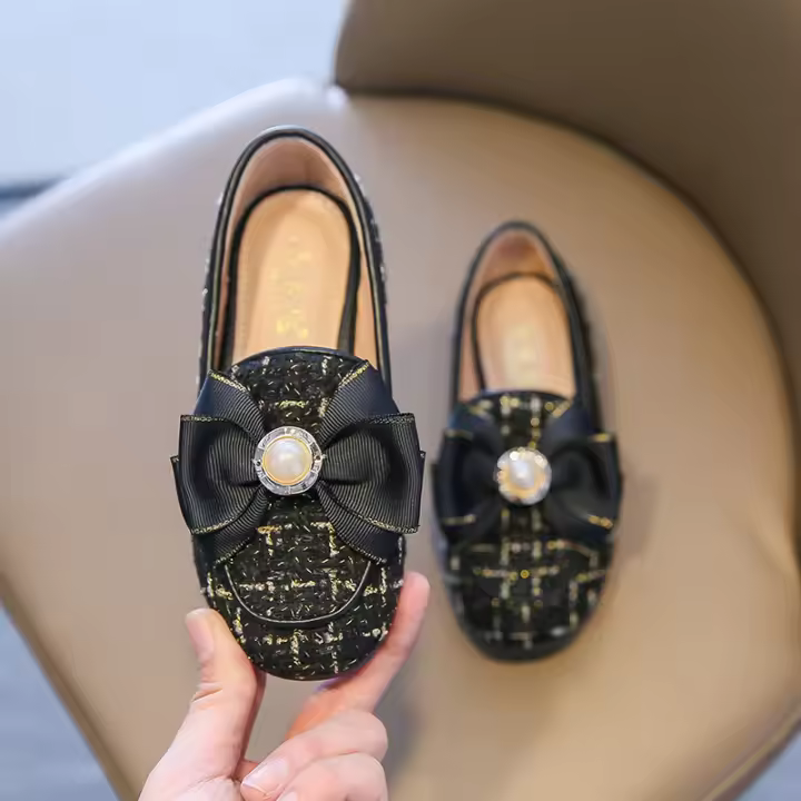 Nueva cabeza redonda suela suave zapatos de cuero para niña pequeña zapatos individuales de cuero de superficie suave para niños - 1