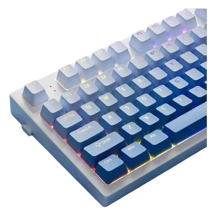 Teclas de doble disparo PBT retroiluminadas RGB con perfil OEM, brillo azul degradado de 130 teclas para interruptores MX, teclados para juegos - 1