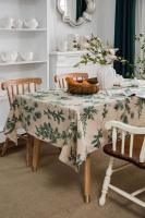Sábanas verdes con manteles circulares estampados, manteles bohemios de lino y algodón con borlas para cocina, comedor y Navidad - details 16