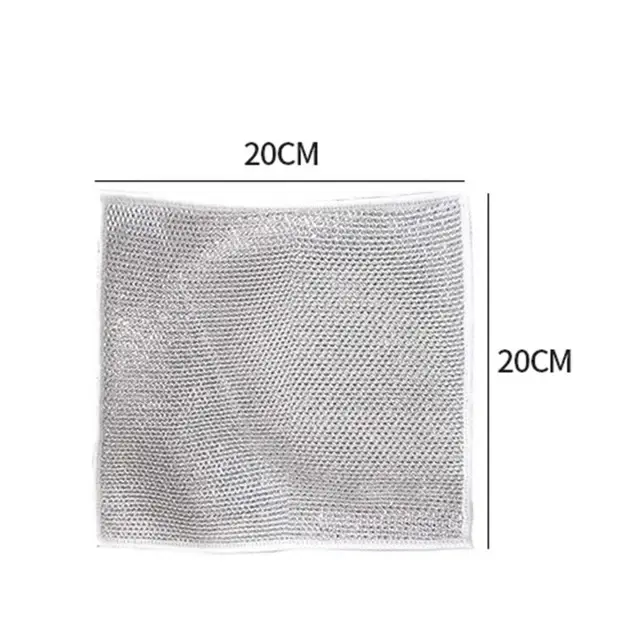 Pañuelos de Limpieza Mágicos Doble Cara Cuerda de Acero Inoxidable Engrosada 12/1pcs - 1