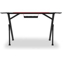 Mesa Gaming con Tablero con Acabado en Fibra de Carbono Cubierto por una Alfombrilla Full Size, Soporte para Tazas y Auriculares, Patas Regulables, Color Negro - details 28