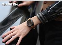 Reloj de Cuarzo CURREN 8139 Correa de Cuero Marrón Retro de Lujo Resistente al Agua Reloj de Negocios para Hombres - details 11