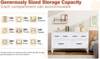 Cómoda con 6 cajones de tela, cómoda de dormitorio blanca, mueble de almacenamiento, muebles de dormitorio, cómoda para cocina, oficina, pasillo, mueble de TV con cajones - details 48