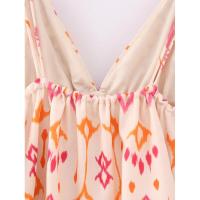 OUWU- Camisetas sin mangas con tirantes estampados de otoño para mujer, blusa recortada informal sin mangas con cuello en V, ropa de calle elegante para vacaciones para mujer - details 9