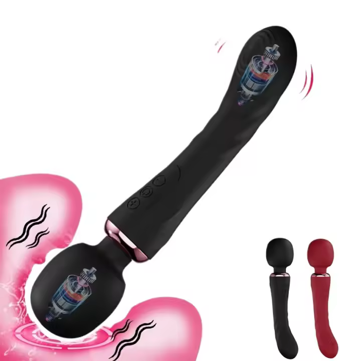 Vibrador de Doble Motor Wand de Silicona de Tamaño Grande Masajeador de Punto G para Pareja - 1