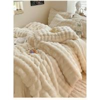 Traje de cuatro piezas de terciopelo de leche de felpa de conejo grueso, sábanas de terciopelo de conejo cálido, funda de edredón en invierno - details 7