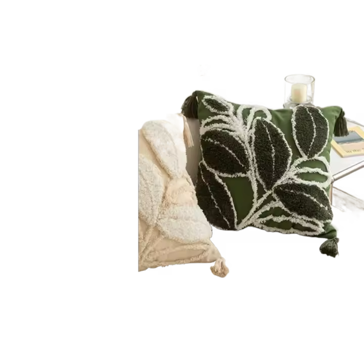 Decoración del hogar estilo INS funda de almohada bordada Floral 45x45cm funda de almohada de Margarita funda de cojín cuadrado sofá/cama - 1