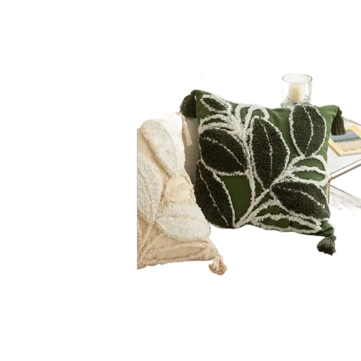 Decoración del hogar estilo INS funda de almohada bordada Floral 45x45cm funda de almohada de Margarita funda de cojín cuadrado sofá/cama - 1