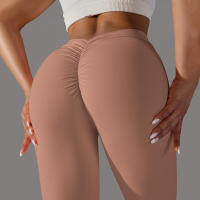 Pantalones de yoga con espalda en V para mujer, leggings sexys para entrenamiento Fiess, gimnasio, correr, cintura alta - details 46