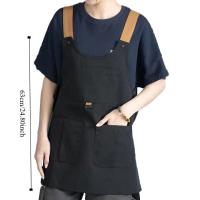 Delantal de cocina resistente al viento para ropa de trabajo, delantal de barbacoa de poliéster ajustable con diseño de herramientas multibolsillos, delantal de cocina a prueba de aceite - details 0