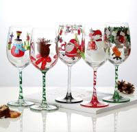 Copa de Tema Navideño Pinta a Mano 16oz Vino Copa de Santa Claus, Lluvicero, Renos - details 1
