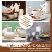 Herramientas de modelado de cerámica, taza de té, mango de vidrio de agua, cuchillo raspador de tallado, olla de cerámica DIY, artesanía de modelado, herramienta de textura - details 4