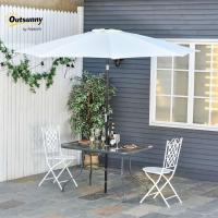 Mesa de Jardín Exterior Rectangular de Metal con Borde Curvado Capacidad de 70kg Vidrio Templado - details 1