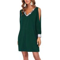 vestido con cuello en v para mujer vestidos casuales de manga larga - details 6