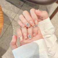 Uñas Postizas De Press En Color Rosa Brillante Con Ojo De Gato Y Espejo Plata Cubiertas Cortas Postizas De Uñas Con Tiras Adhesivas Para Uso Diario En El Escritorio - details 4