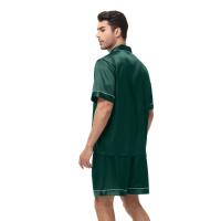 Conjunto de Pijama de Manga Corta para Hombre de Talla Grande Pantalones Cortos de Satén, Ropa de Dormir Fresca, Traje de Pijama Informal de Verano - details 23