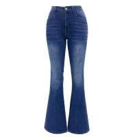 Vaqueros acampanados azules de cintura alta para mujer, pantalones de moda - details 1