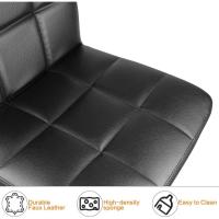 Taburete de Bar de Juego de 2 Altos de Cocina Silla de Bar de Cuero Sintético Regulable en Altura con Resaldo y Reposapiés Giratorio de 360° para Cocina, Mostrador, Bar Negro - details 7