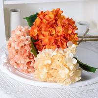 Hortensia Artificial con hojas, ramo de flores azules, colorido, realista, decoración del hogar, 45CM - details 2