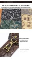 Bolso de pecho de cuero genuino de estilo étnico Niucunzh Bolso cruzado vintage para mujeres con capa superior de cuero de vaca y parches - details 5