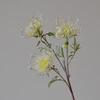 Flor de cojín Artificial de 63cm, 3 cabezas, garra de cangrejo realista, flor de crisantemo, tacto Real, flores falsas hechas a mano para sala de estar - details 5