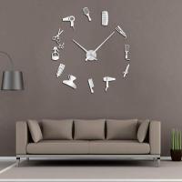 Reloj de pared gigante para barbería, bricolaje, con efecto espejo, kits de herramientas para peluquero, reloj decorativo sin marco, reloj de pared para peluquero - details 3