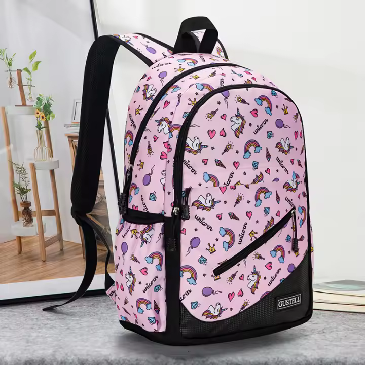 Mochila infantil de gran capacidad, estampado de dibujos animados, bandolera infantil, reducción de carga, protección de la columna vertebral - 1