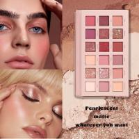 Paleta de 18 sombras de ojos perlados, Rosa del desierto, sombras de ojos de pareja, brillantes y terrosas de larga duración - details 1