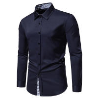 Camisa de Hombre con Bloques de Color a Rayas para Primavera Camisa de Manga Larga para Negocios Casual Blusa Social para Fiesta en Oficina Material Exterior de Poliéster - details 2