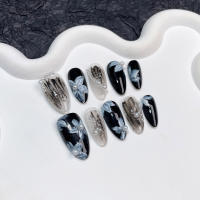 Uñas Postizas De Presión Hechas a Mano Con Diseño De Perlas Y Flor Para Mujer Uñas Falsas Desmontables Para Manicura DIY - details 3