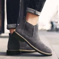 Botas altas de estilo británico para hombre con punta puntiaguda, botas antideslizantes de suela suave transpirables de gran tamaño para exteriores, zapatos casuales para hombre - details 1