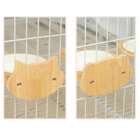 Cuenco de alimentación para mascotas colgante con Base de madera, diseño de suspensión, jaula fija para gatos, comederos de alimentos con forma de gato/oso, fácil limpieza - details 14