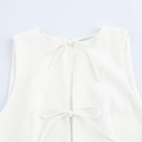 Vestido clásico de moda para mujer con dobladillo ancho y lazo - details 15