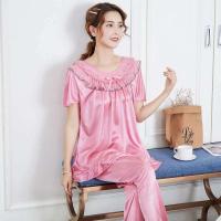 Conjunto de pijama de satén grande 5XL, pijamas cortos, decoración del hogar de mediana edad, pijamas de mujer baratos - details 33