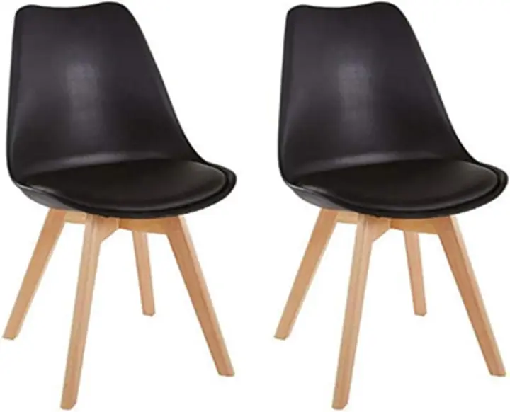 Juego de 4 Sillas de Comedor, Patas de Madera Maciza, Cojín de Silla Extraíble, Silla de Cocina, Silla Moderna (Beige-4) - 1
