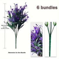 Flores Artificiales Vibrantes y Moradas 6pcs Protección UV Vegetación Falsa Realista para Decoración Interior y Exterior Ideal para Colgar en Cajas de Ventana, Jardín y Detalles de Boda - details 3