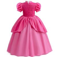 Vestido de princesa melocotón para cosplay, disfraz de juego de rol para niña, trajes de actuación de escenario para fiesta de cumpleaños, vestidos elegantes de carnaval para niños - details 3