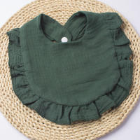 Babero de gasa para niños y niñas, algodón puro, color caramelo, cómodo babero para Saliva, toalla de Saliva de encaje de color sólido para bebé, productos para bebé - details 13