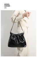 Bolsos de mujer de gran capacidad a la moda, nuevo bolso de mensajero de cadena plisada con textura de alta calidad en color sólido. - details 8