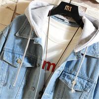 Chaqueta de Denim con Capucha Desmontable Estilo Callejero Casual para Hombres - details 5