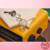 Colgante de plata de ley 925 para mujer, llavero pequeño compatible con pulsera Pandora Original, fabricación de joyas, regalo - details 6