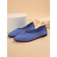 Nuevos Zapatos planos con punta puntiaguda para oficina, barco, Color sólido, tejidos, sin cordones, zapatillas De Ballet informales, mocasines para Mujer, Zapatos De Mujer - details 36