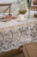 Ense blanco con sábanas, mesa vintage, baby shower bordado de granja, boda, mantel de pestañas para fiesta de cumpleaños - details 4