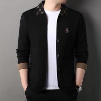 Cárdigan de punto de solapa de manga larga para hombre con diseño de bordado de letras de otoño e invierno, chaqueta suéter informal - details 8